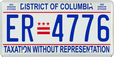 DC license plate ER4776