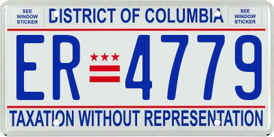 DC license plate ER4779