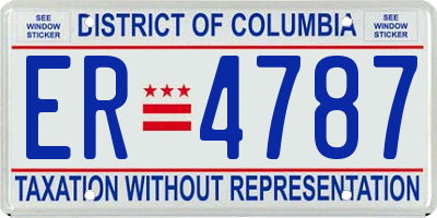 DC license plate ER4787