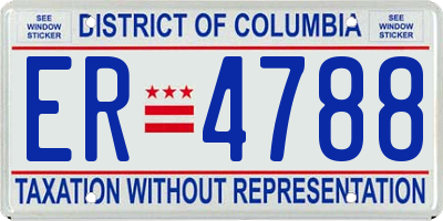 DC license plate ER4788