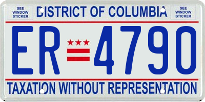 DC license plate ER4790