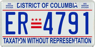 DC license plate ER4791