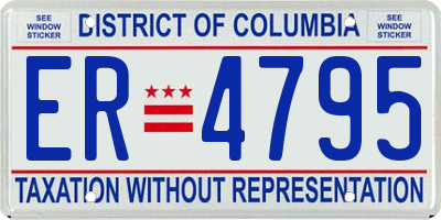 DC license plate ER4795