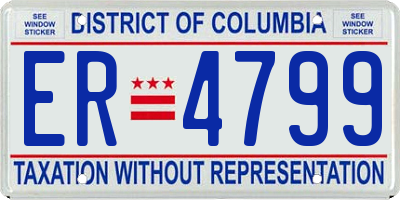 DC license plate ER4799