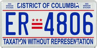 DC license plate ER4806
