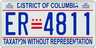 DC license plate ER4811
