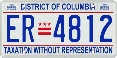 DC license plate ER4812