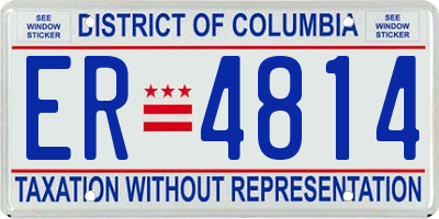 DC license plate ER4814