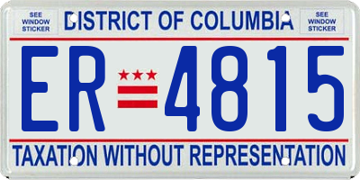 DC license plate ER4815