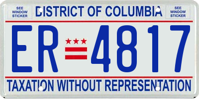 DC license plate ER4817