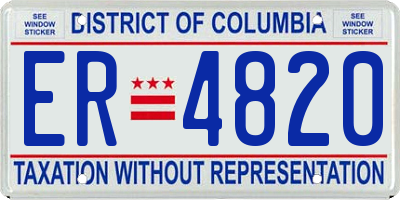 DC license plate ER4820