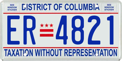 DC license plate ER4821