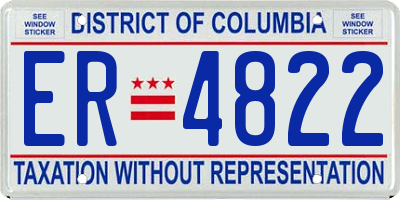 DC license plate ER4822
