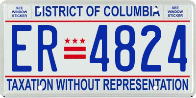 DC license plate ER4824