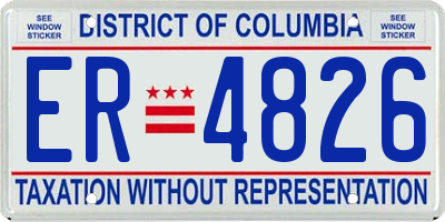DC license plate ER4826