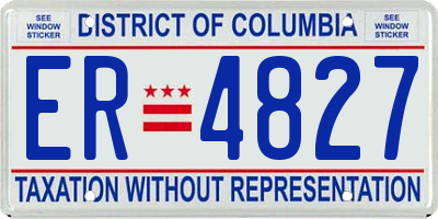 DC license plate ER4827