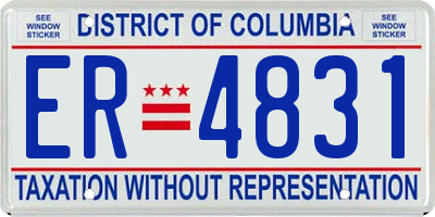 DC license plate ER4831