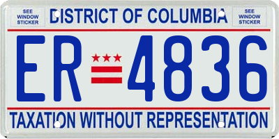 DC license plate ER4836