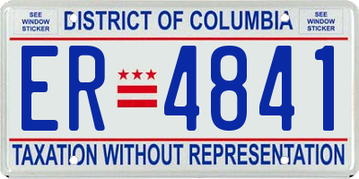 DC license plate ER4841