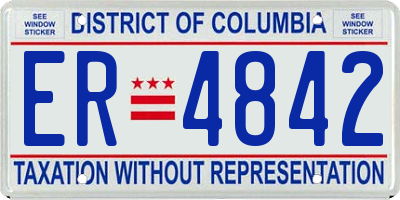 DC license plate ER4842