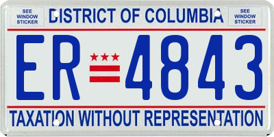 DC license plate ER4843