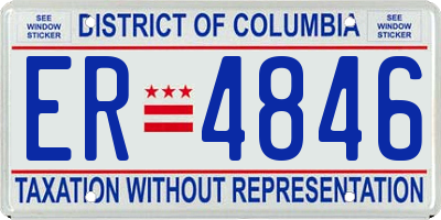 DC license plate ER4846
