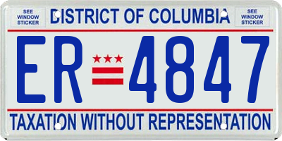 DC license plate ER4847