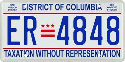 DC license plate ER4848