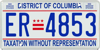 DC license plate ER4853
