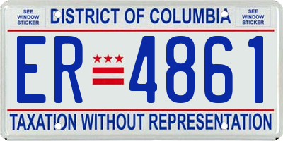 DC license plate ER4861