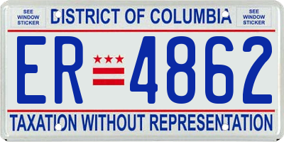 DC license plate ER4862