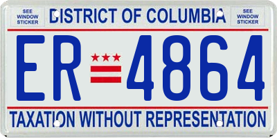 DC license plate ER4864