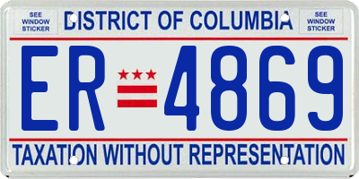 DC license plate ER4869