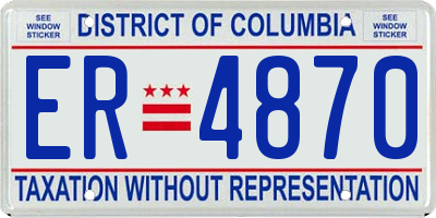 DC license plate ER4870