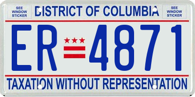 DC license plate ER4871