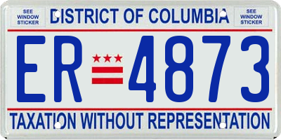 DC license plate ER4873