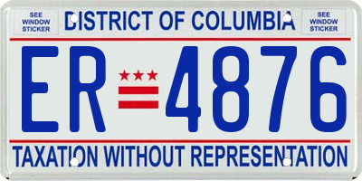 DC license plate ER4876