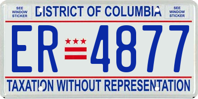 DC license plate ER4877