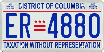 DC license plate ER4880
