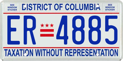 DC license plate ER4885