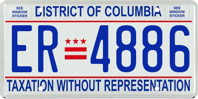 DC license plate ER4886