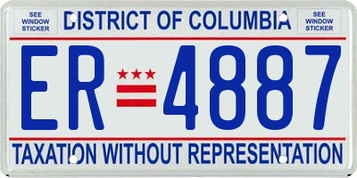 DC license plate ER4887
