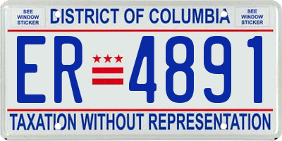 DC license plate ER4891