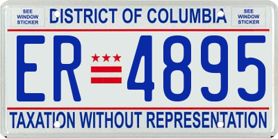 DC license plate ER4895