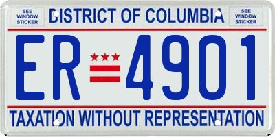 DC license plate ER4901
