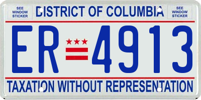 DC license plate ER4913
