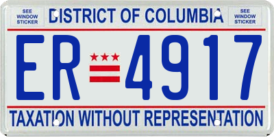 DC license plate ER4917