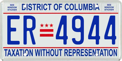 DC license plate ER4944