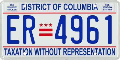 DC license plate ER4961