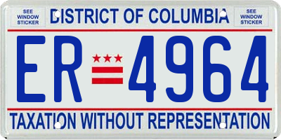 DC license plate ER4964
